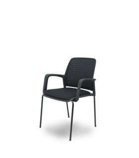 SILLA PIQUERAS OPTI519 C/BR. TAP. NEGRO