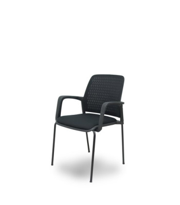 SILLA PIQUERAS OPTI519 C/BR. TAP. NEGRO