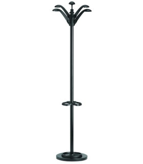 PERCHERO PIE UNILUX FLORA 6 COLG. NEGRO