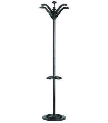 PERCHERO PIE UNILUX FLORA 6 COLG. NEGRO