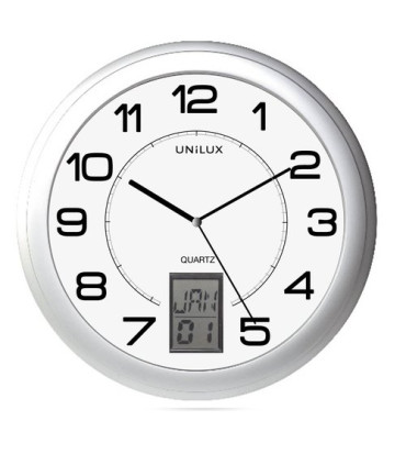 RELOJ PARED UNILUX INSTINCT 30,5 CM GRIS