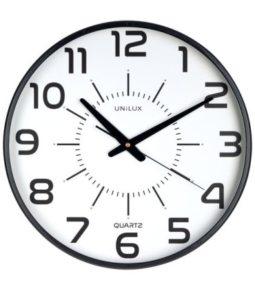 RELOJ PARED UNILUX MAXI POP NEGRO 37,5cm