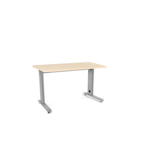 MESA ROCADA METAL 120x60 ALUMINIO/HAYA
