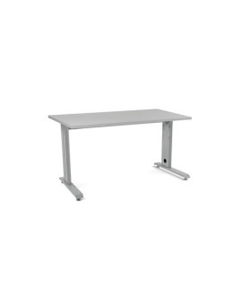 MESA ROCADA METAL 140x80 ALUMINIO/GRIS