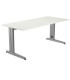 MESA ROCADA METAL 160x80 ALUMINIO/BLANCO
