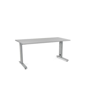 MESA ROCADA METAL 160x80 ALUMINIO/GRIS