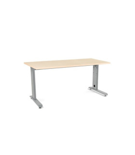 MESA ROCADA METAL 160x80 ALUMINIO/HAYA