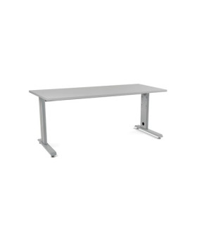 MESA ROCADA METAL 180x80 ALUMINIO/GRIS