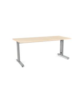 MESA ROCADA METAL 180x80 ALUMINIO/HAYA
