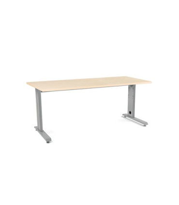 MESA ROCADA METAL 180x80 ALUMINIO/HAYA