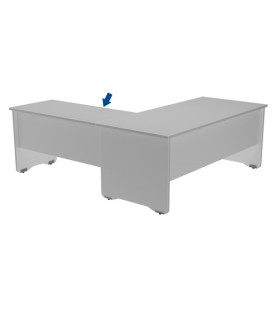 MESA ROCADA WORK ALA 100x60 GRIS/GRIS