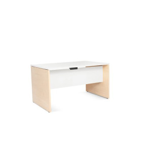 MESA ROCADA WORK 140x80 HAYA/BLANCO