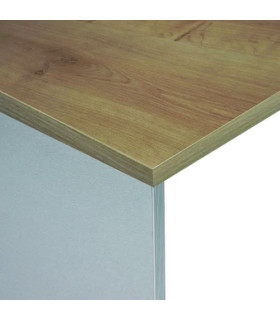 MESA ROCADA WORK 180x80 GRIS/ROBLE