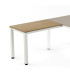 MESA ROCADA EXEC. ALA 100x60 BL/ROBLE