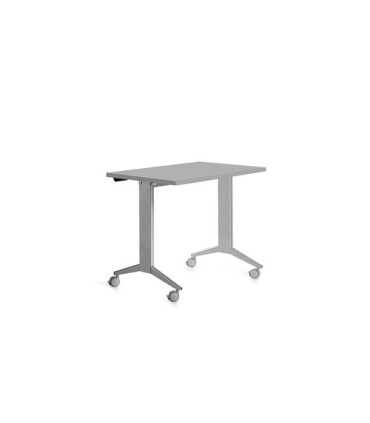 MESA ROCADA METAL 120x60 ALUMINIO/GRIS