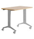 MESA ROCADA METAL 120x60 GRIS/ROBLE