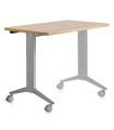 MESA ROCADA METAL 120x60 GRIS/ROBLE