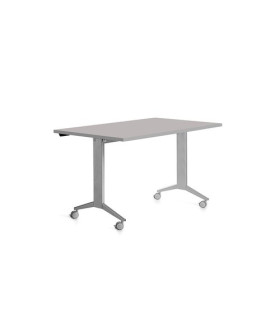 MESA ROCADA METAL 140x80 ALUMINIO/GRIS