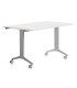 MESA ROCADA METAL 140x80 GRIS/BLANCO