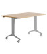 MESA ROCADA METAL 140x80 GRIS/ROBLE