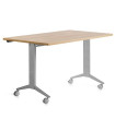 MESA ROCADA METAL 140x80 GRIS/ROBLE