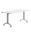 MESA ROCADA METAL 160x80 GRIS/BLANCO