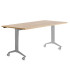 MESA ROCADA METAL 160x80 GRIS/ROBLE