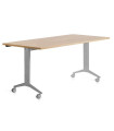 MESA ROCADA METAL 160x80 GRIS/ROBLE