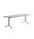 MESA ROCADA METAL 180x80 ALUMINIO/GRIS
