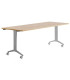 MESA ROCADA METAL 180x80 GRIS/ROBLE
