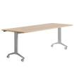 MESA ROCADA METAL 180x80 GRIS/ROBLE