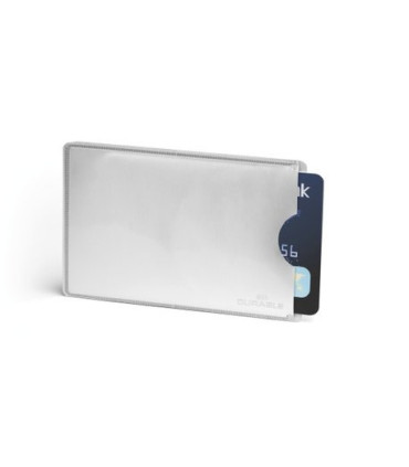 FUNDA TARJETAS DURABLE RFID PLATA B/3