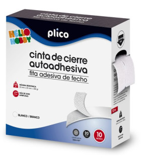 CINTA VELCRO PLICO AUTOAD.10M 20MM BL
