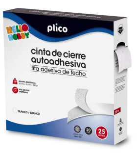 CINTA VELCRO PLICO AUTOAD.25M 20MM BL