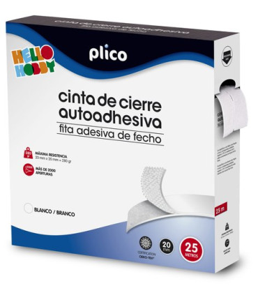 CINTA VELCRO PLICO AUTOAD.25M 20MM BL