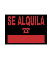 CARTEL ANUNCIO PVC 35x25 SE ALQUILA