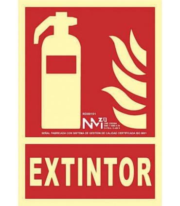 SEÑAL HOMOLOGADA EXTINTOR ROJO