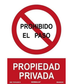 SEÑAL PROHIBIDO EL PASO PROPIEDAD PRIVAD