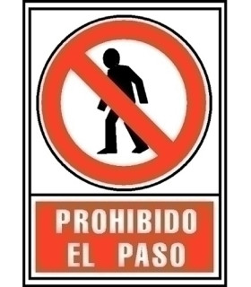 SEÑAL PROHIBIDO EL PASO ROJO