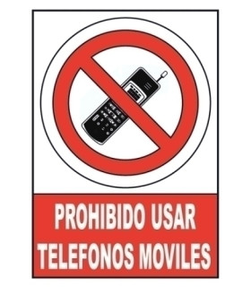 SEÑAL PROHIBIDO USAR TELEFONOS MOVILES