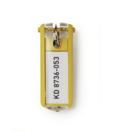 LLAVERO ETIQUETA DURABLE AMARILLO B/6