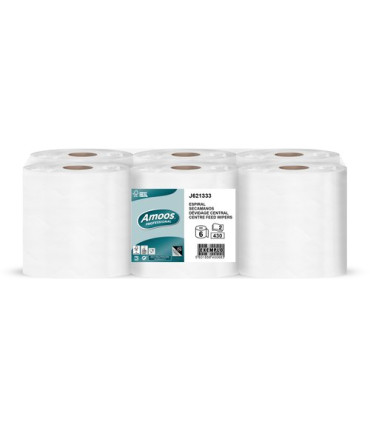 BOBINA DE PAPEL MECHA AMOOS 2 CAPAS 125M