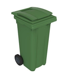 CUBO MULTIUSOS C/RUEDAS 120 L. TAPA VERD