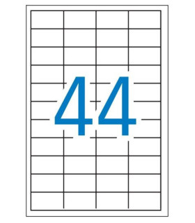 Caja de 100 hojas de etiquetas A4  ( 44 por hoja - 48,5x25,4 mm tamaño etiqueta )