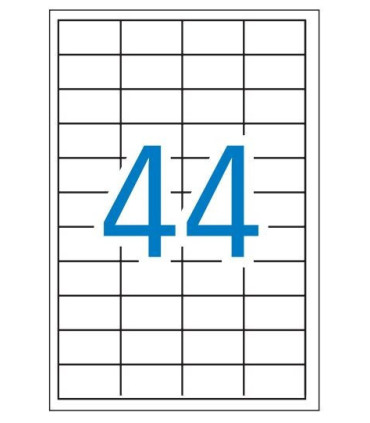 Caja de 100 hojas de etiquetas A4  ( 44 por hoja - 48,5x25,4 mm tamaño etiqueta )