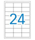 Caja de 100 hojas de etiquetas A4  ( 24 por hoja - 64,6x33,8 mm tamaño etiqueta )