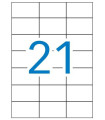 Caja de 100 hojas de etiquetas A4  ( 21 por hoja - 70x42,4 mm tamaño etiqueta )