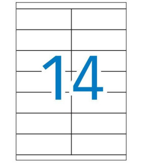 Caja de 100 hojas de etiquetas A4  ( 14 por hoja - 105x40 mm tamaÃ±o etiqueta )