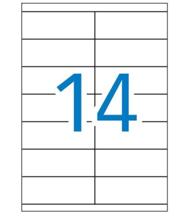 Caja de 100 hojas de etiquetas A4  ( 14 por hoja - 105x40 mm tamaÃ±o etiqueta )