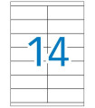 Caja de 100 hojas de etiquetas A4  ( 14 por hoja - 105x40 mm tamaÃ±o etiqueta )